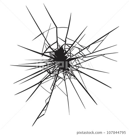 Broken glass with black cracks vector Broken glass with black cracks vector 107844795