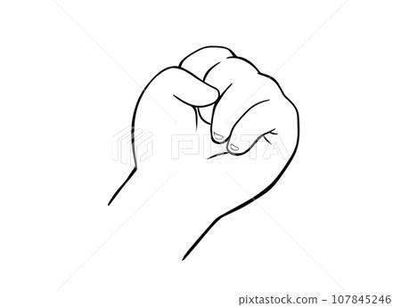 Child's hand Goo's hand monochrome 107845246