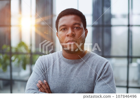 young adult african american ethnicity man looking at camera 107846496