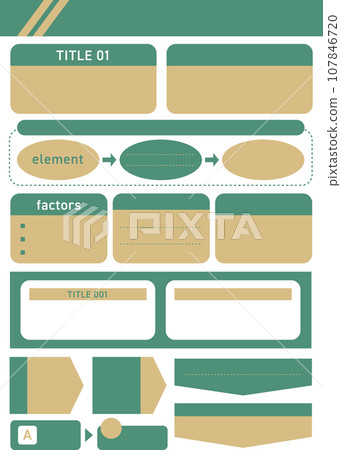 Convenient and stylish frame template set green 107846720