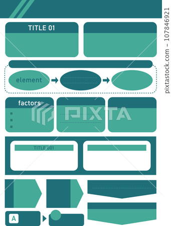 Convenient and stylish frame template set green 107846921