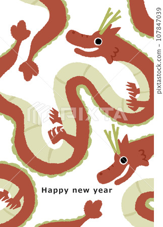 2036 Year of the Dragon New Year's card template 2036 Year of the Dragon New Year's card template 107847039