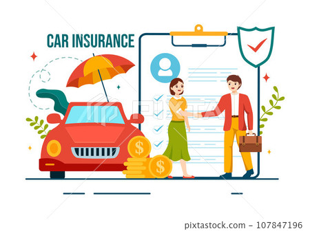 Car Insurance Vector Illustration for Protection For Vehicle Damage And Emergency Risks with Form Document and Cars in Flat Cartoon Background Car Insurance Vector Illustration for Protection For Vehicle Damage And Emergency Risks with Form Document and Cars in Flat Cartoon Background 107847196
