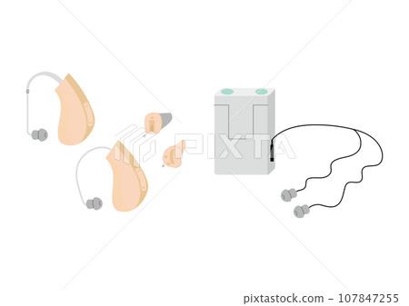 Over-the-ear type, ear-hole type, pocket type hearing aid, sound collector, various sets 107847255