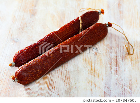 Russian dry smoked sausage Russian dry smoked sausage 107847603