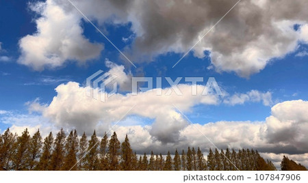 Blue sky with clouds 107847906