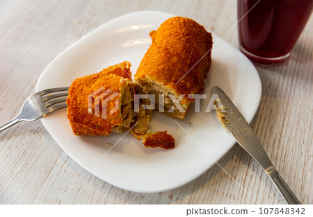 Appetizing croquettes in Polish closeup Appetizing croquettes in Polish closeup 107848342