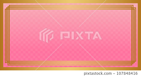 粉紅色和金色日本圖案背景格紋圖案 107848416