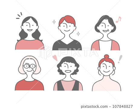 積極面對女性上半身圖示集 107848827