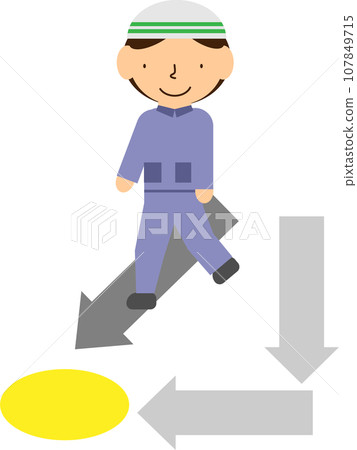 穿著工作服的人抄近路到達目的地的圖像插圖 穿著工作服的人抄近路到達目的地的圖像插圖 107849715