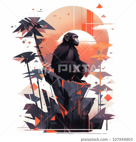 [AI 生成影像] 猴子站立 107849803