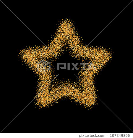 Golden star with scattered dots 107849896