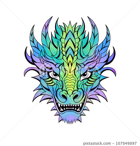 Head of colorful dragon 107849897