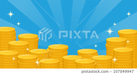 Background illustration of stacked coins (2:1) 107849947