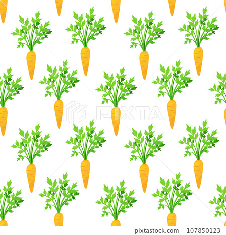 Seamless pattern with carrot. Vector repeat food pattern 107850123