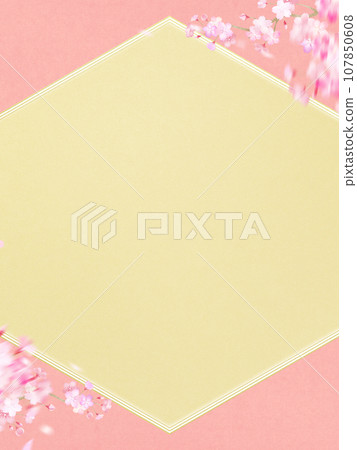 Japanese paper and cherry blossom frame material 107850608
