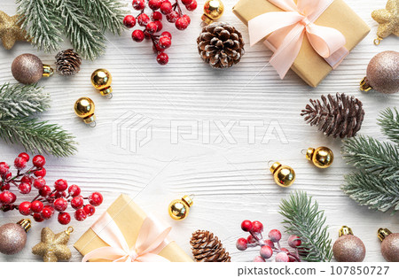 Christmas Decor with Copy Space Christmas Decor with Copy Space 107850727