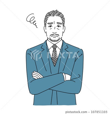 Worried/troubled middle-aged man 107851103