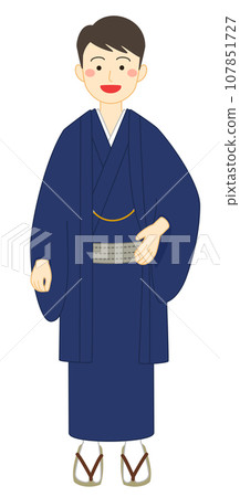 A man in a kimono (blue haori) 107851727