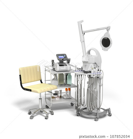 Dermatology and cosmetology clinic equipment  3d illustration on white 107852034