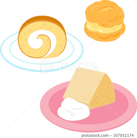 蛋糕卷、奶油泡芙、戚風蛋糕 107852174