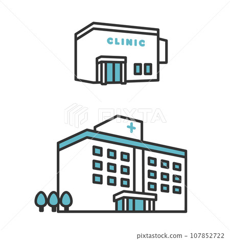 Clinic/general hospital image illustration material 107852722