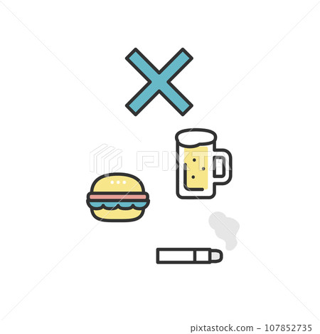 Image illustration material of an unhealthy lifestyle Image illustration material of an unhealthy lifestyle 107852735
