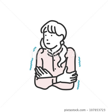 冷漠女人形象插畫素材 107853723