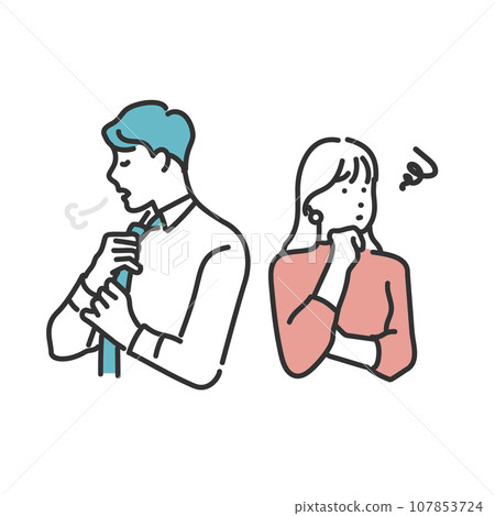 危險氣氛中的情侶形象插畫素材 危險氣氛中的情侶形象插畫素材 107853724