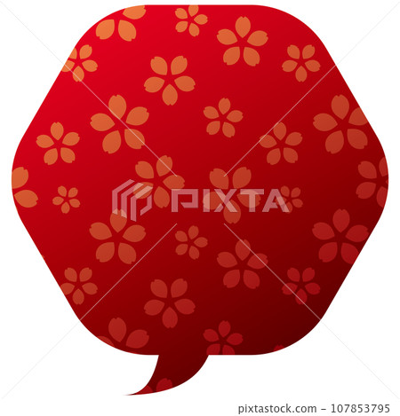 Speech bubble illustration 5 [Gradient cherry blossom pattern (red)] 107853795