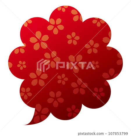 Speech bubble illustration 9 [Gradient cherry blossom pattern (red)] 107853799