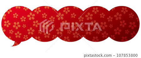Speech bubble illustration 10 [Gradient cherry blossom pattern (red)] 107853800