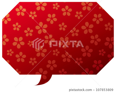 Speech bubble illustration 19 [Gradient cherry blossom pattern (red)] 107853809