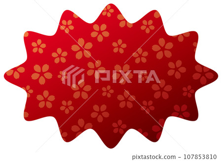 Speech bubble illustration 20 [Gradient cherry blossom pattern (red)] 107853810