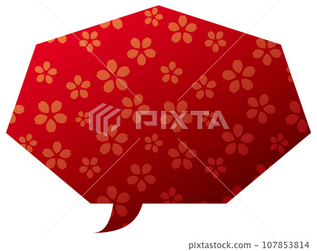 Speech bubble illustration 24 [Gradient cherry blossom pattern (red)] 107853814