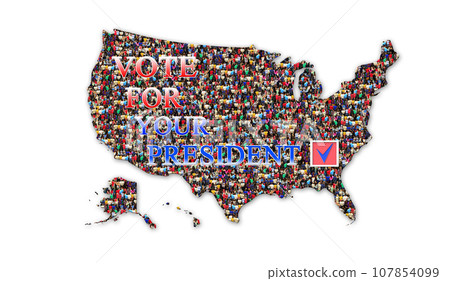 appeal to vote on presidential election with map of USA 107854099