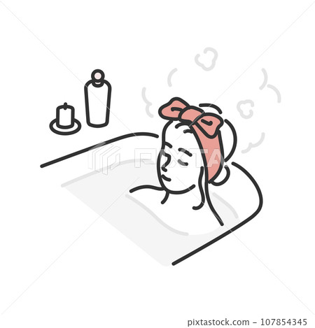 放鬆在浴的婦女的例證 放鬆在浴的婦女的例證 107854345