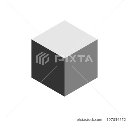 Isometric cube flat icon. 3D box. Black block symbol. 3d square block. Isometric cubic shape icon. Vector illustration isolated on white background 107854352