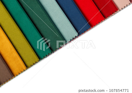 Different samples of velvet fabric Different samples of velvet fabric 107854771