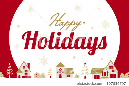 Snowy winter cityscape with copy space for stylish Christmas or holiday season_vector frame background Snowy winter cityscape with copy space for stylish Christmas or holiday season_vector frame background 107854797