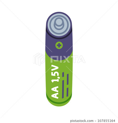 Battery Cylinder Component with Electric Power Vector Illustration 107855164
