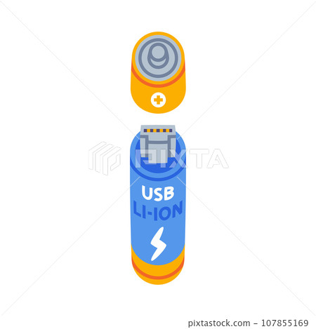 Lithium Ion Battery Accumulator as Energy Storage Device Vector Illustration 107855169