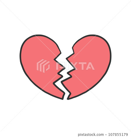 破碎的心插畫素材 107855179