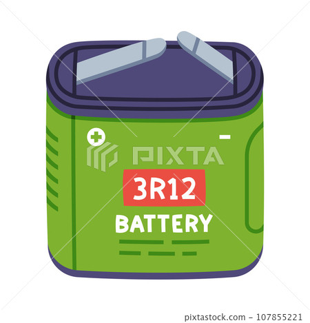 Green Battery Accumulator as Energy Storage Device Vector Illustration 107855221