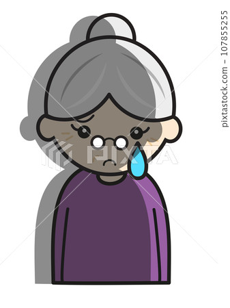A crying grandma carrying a shadow A crying grandma carrying a shadow 107855255