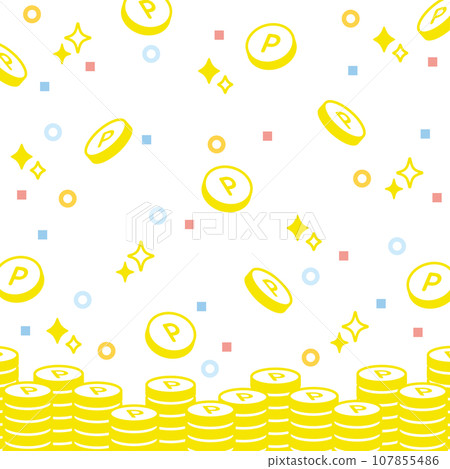 華麗可愛點硬幣背景廣場 107855486