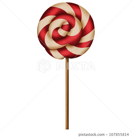Cute realistic christmas lollipop with red and white stripes Cute realistic christmas lollipop with red and white stripes 107855814