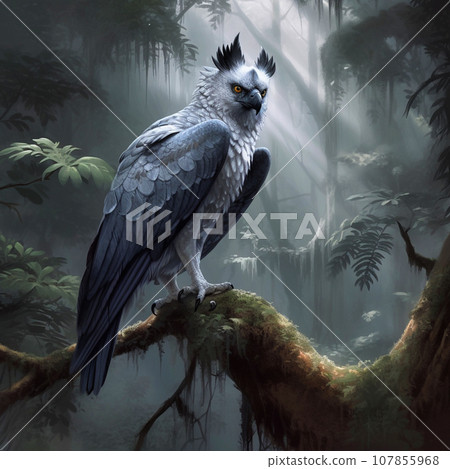 eagle sitting on a branch, close-up eagle sitting on a branch, close-up 107855968