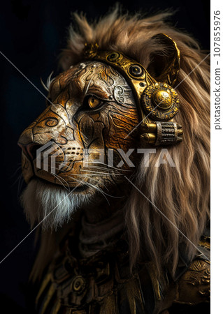 Lion warrior close-up Lion warrior close-up 107855976