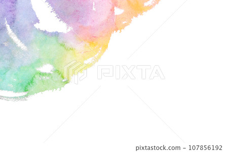 七彩彩虹水彩背景素材 107856192